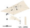 TRIUMPHKEY Sonnenschirm Balkon 300x300x260 cm Aluminium Freischwingender Sonnenschirm mit Kurbel Wasserdichter Gartenschirm, UV50+ Sonnenschutz, 360° drehbar, Beige