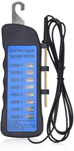 Tester per Recinzione Elettrica, Tester di Tensione di Recinzione al Neon da 12kV da 2000 a 12000 V 8 Luci Neon Lights Acqua Test Strumento per Aziende Agricole Allevamenti Fattoria