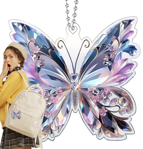 Ornements Papillon pour Arbre, Crystal Butterfly - Décoration de Papillons Arc-en- - Décoration d'animaux Suspendus pour la Maison