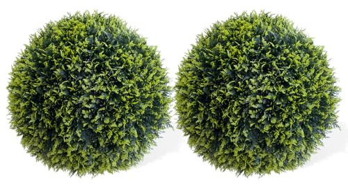 Garvee Topiary Ball 2 Pcs, Artificial Cedar Topiary Balls, 24.8