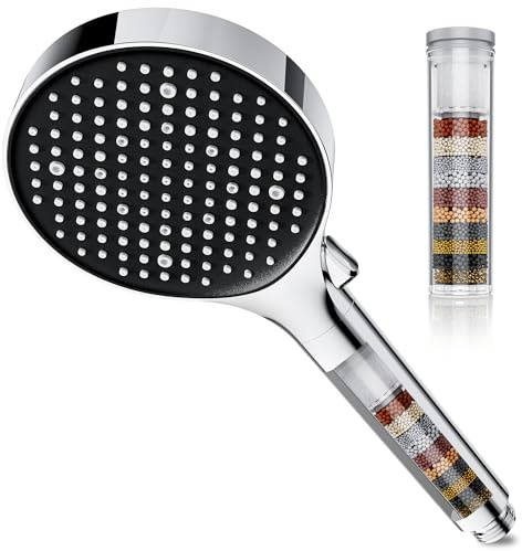Magichome Duschkopf mit Filter, Hochdruck Handbrause 6 Strahlarten, Duschkopf Wassersparend mit Filtration in 25 Schichten für Hartes Wasser,Rest-Chlor,Bakterien, Schwermetall