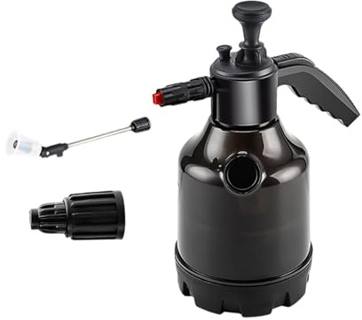 Jiuvaso Pulvérisateur à Mousse, Pulvérisateur d'eau, Buse D'arrosage avec Verre, 3 000 ML, Vaporisateur Manuel pour L'entretien de La Voitu, Noir