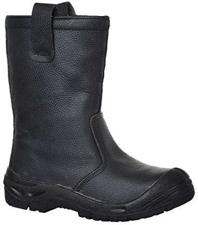 Portwest FW29BKR44 Steelite Rigger Boot, Scuff Cap S3 CI, Regular, Size: 44, Black