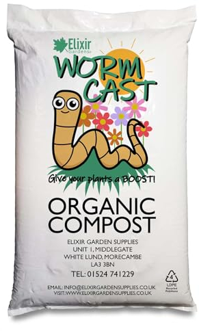 Elixir Gardens | 100% Organic Worm Castings Vermi Compost/Fertiliser/Soil Improver | 2 Litres - 400 Litres Available | 2ltr Bag