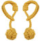INCREWAY Hand Knitting Window Curtain Tiebacks,Decorative Window Curtain Tie,Cotton Rope Holdbacks with Single Ball (1 Pair, Yellow)
