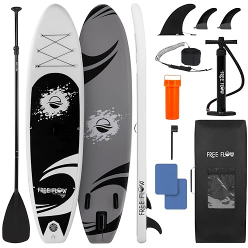 SereneLife tabla paddle surf hinchable, Paddle board, Cubierta antideslizante, Aleta inferior para remar, Estuche para guardar, Barco de pie para jovenes y adultos