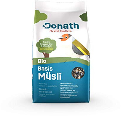 Donath Bio Basis müsli – vår ekologiska ströfoder mix för alla kornätande gourmeter – vitamin och proteinrika – året runt vildfågelmat – från vår fabrik i södra Tyskland – 2 kg