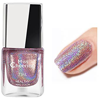 8 Farben Laser Nagellack, Pretty Shiny Mirror Glitter Holographischer Langlebiger 7ml #06