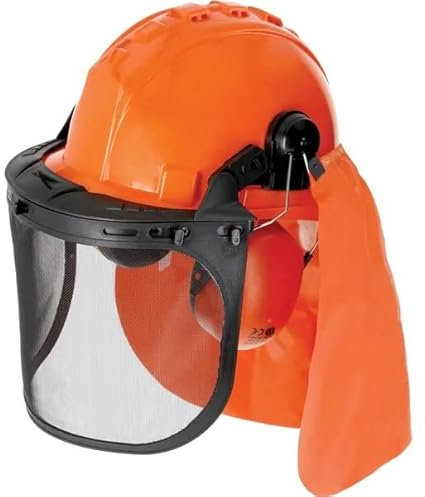KH100100 - Kit de protección forestal Premium casco de protección con visera, auriculares y protección del cuello KRAMP