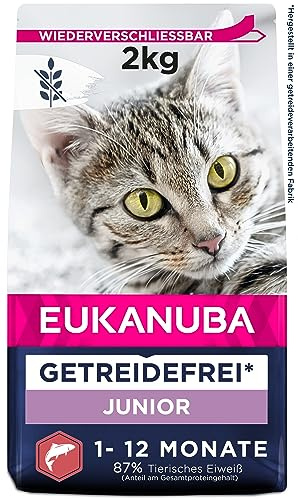 EUKANUBA Grain Free cibo secco per gattini in fase di crescita, ricco di salmone 2kg