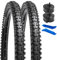 YunSCM 2Pcs Faltbarer 26 Zoll Reifen 26x1.95 Mantel Plus 2Pcs 26 Zoll Schlauch AV32mm Ventil kompatibel Straßen，Stadt，Mountainbike 50/54-559 Fahrradreifen 26x1.90 26x1.95 26x2.0 und Schlauch
