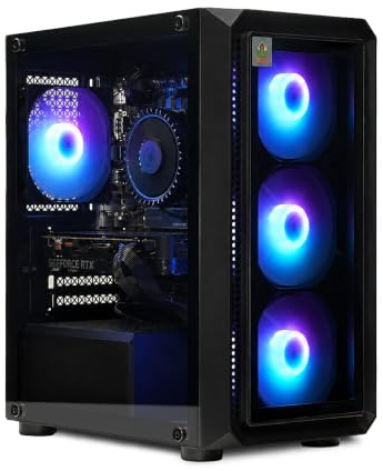 BEDROCK GeForce Gaming PC: GTX 1070 8GB / i5 8500 3GHz / 16GB DDR4 RAM / 500GB SSD + 1TB HDD / 600mbps Wi-Fi/CiT Luna Case/Windows 11