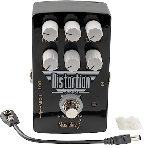 Musiclily Pro Electric Guitar Effects Pedal DC 9V Adapter Powered True Bypass, Distortion