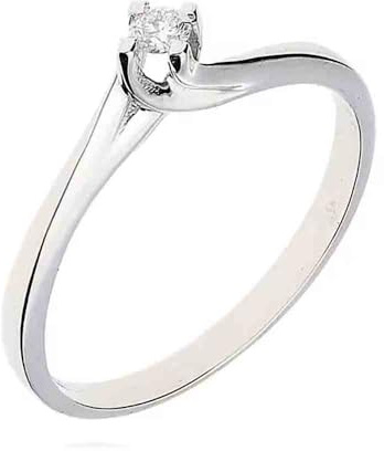 Fei Gioielli Anello solitario valentino Oro Bianco 18 kt. Diamante Ct. 0.04 Naturale Regalo Donna Ragazza (8)