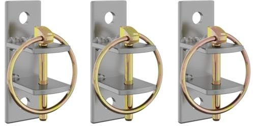 vidaXL Eimerhaken Wandmontage 3 STK., Eimerhalter mit oberem Ring, Eimeraufhänger mit Verriegelungsstift, Haken, Silbern Braun Verzinkter Stahl