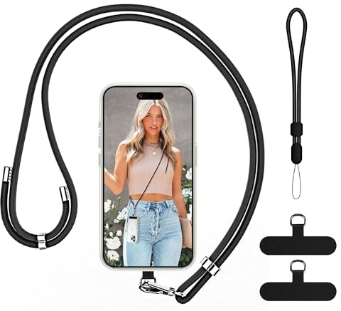 COCASES Phone Lanyard Crossbody with Tabs Adjustable Anti-Theft Wrist Strap | 2 Pack Phone Nylon Strap for Neck Multifunctional Universal Cellphone Chain for Outdoor Travel Compatible with Smartphone