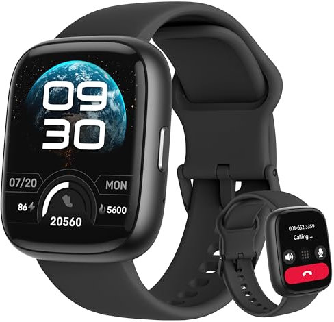 Smart Watch, Alexa Built-in, Answer/Make Calls 44mm Smartwatch Women Men, 1.83'' Sports Watch IP68 Waterproof, Heart Rate SpO2 Sleep Stress Monitor, Step Counter Watch for Android & iOS Phone