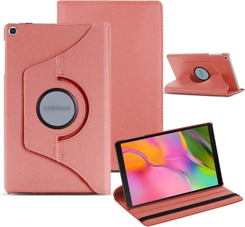 360-Degree Rotating Case for Samsung Galaxy Tab A 10.1 2019 (T510/T515/T517), Leather Stand Cover (Rose Gold)