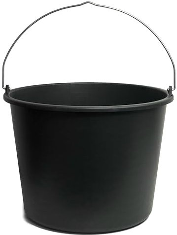 TAMS® Cubo de construcción 5/12/20L – Cubo de mortero y cemento de plástico resistente – Cubo de agua estable para jardín, construcción y agricultura (a elegir como paquete de 5, 10 o 20 unidades) (1,