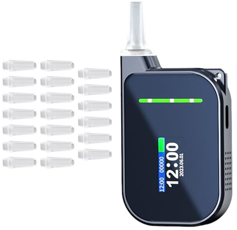 Trywise Ethylotest Electronique, Ethylotest Electronique Homologué avec éCran, 20embouts,éLectrochimie Mesures De Haute PréCision, pour Tests Personnels Domestiques (Style Bluetooth)