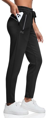 BROKIG Womens Running Trousers Sports Tracksuit Bottoms Jogger Black