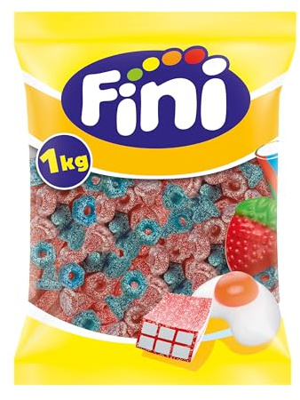 Fini - Golosinas con Forma de Tuercas y Tornillos Súper Ácidas | Bolsa 1 Kg |Chuche Sabor Fresa y Frambuesa | Ideales para Eventos, Cumpleaños Halloween o Navidades.