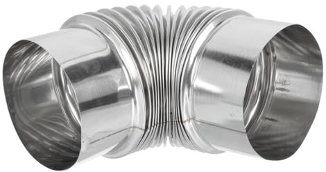 BESPORTBLE Codo de Chimenea de Acero Inoxidable 110 MM Tubo de Escape Flexible para Estufa de Leña Manguera de Ventilación Resistente para Hogar y Jardín Conducto de Aire Liso y Adaptable