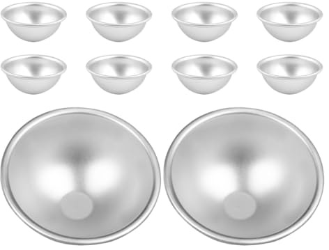 POPETPOP Stampo per Torta Emisfero in Lega di Alluminio Non Stick 10 Pezzi per Dessert e Budino Forma Sferica per Riunioni Familiari e Laboratori Creativi