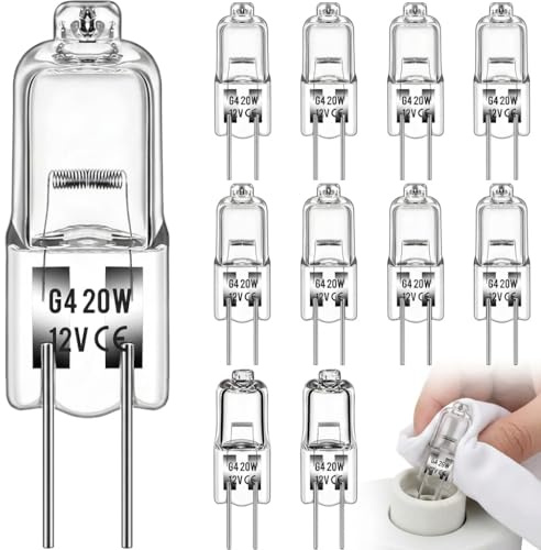 12 PCS Blanco Cálido de Ampolla Caliente Bombilla Halogena G4 12V 20W 2700K