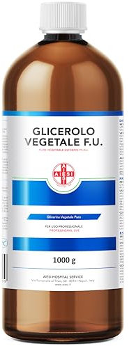 AIESI® Pflanzliches Glycerin Ph.Eur. reine 1-kg-Flasche, reines flüssiges Glycerin, für pharmazeutische, Lebensmittel-, kosmetische und dermatologische Zwecke, Made in Italy