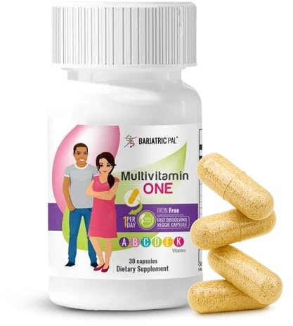BariatricPal Multivitamin ONE 1 per Day! Bariatric Multivitamin Capsule Iron Free | Easy to Swallow Capsule | Vitamin for Bariatric Surgery Patients | 30 Count (1 Month Supply)