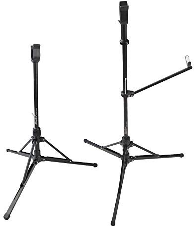 SHARROW Bogenschießen Automatischer Faltbarer Bogenständer für Recurvebogen Bogen Halter Aluminiumlegierung Seitenständer Bowstand Bogensport Zubehör (Schwarz: Lang)