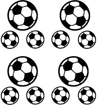 12 Fußball-Wandaufkleber, Vinyl, abnehmbar, schönes Fußballbild, Kunst, DIY-Aufkleber, Wandbild für Kinderzimmer, Spielzimmer, Wohnzimmer, Zuhause, Fenster, Tür, Dekoration