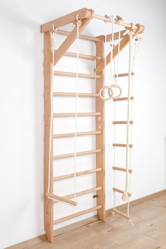 Escalera Sueca Barras de Pared Sport-2-240, Gimnasia de los niños en casa, Complejo Deportivo de Gimnasia - Certificado, almacén de la UE