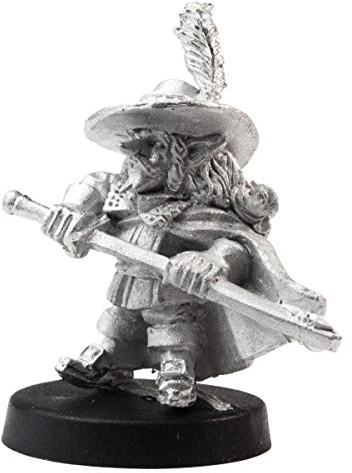Stonehaven Miniatures Male Gnome Swashbuckler Miniature Figure, 32mm - 100% Pewter Metal - Includes Slotted Creator Base - for 28mm Scale Table Top War Games - Designed & Made in USA
