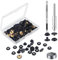 Press Studs Cap Button, MSDADA Stainless Steel Snap Fasteners Kit with Hand Fixing Tools, Instant Metal Buttons No-Sew Clips Snap for Bags, Jeans, Clothes, Fabric, Leather Craft (Black, 10)