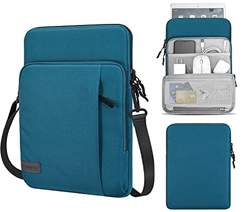 MoKo 13,3 Zoll Laptop Tasche Hülle, Tragetasche für MacBook Air 13 M3 M2 2024-2018, MacBook Pro 14 M3 M2 2024-2021, Tab S8+ 12,4,Surface Pro 8, Pfau Blau