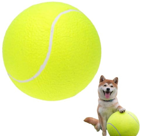 Stor tennisboll för hundar, 9,5 Oversize Giant Tennis Ball Uppblåsbar hundleksaksboll för små/medelstora/stora hundar - Utomhus-/inomhussporter