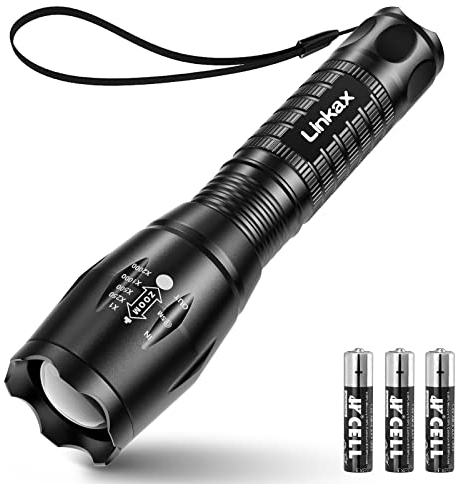 Linkax Valentinstag Ihn Männer Papa Kinder Geschenk, LED Taschenlampe Batteriebetrieben, helle Zoombare kleine Taschenlampen Kinder Camping Outdoor, Gadgets Geschenke für Männer Papa