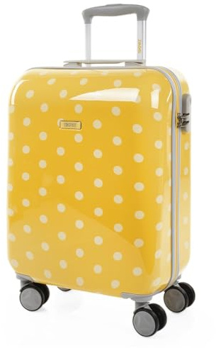 SKPAT - Vagn resväska, 50 cm, cabine, PC polykarbonat. Handbagage. Styvt och lätt Teleskophandtag, infällbart handtag och 4 hjul Lågprisflyg Integrerade lås, Gul