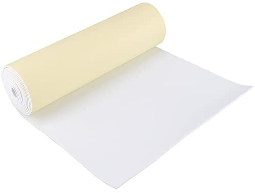 BENECREAT Rotolo di Schiuma Eva Autoadesiva Bianca 2mx30cm, Fogli di Schiuma Adesiva per Tappezzeria Spessa 3 mm per Lavori di Scrapbooking, Modello Cosplay, Mobili Cuscino