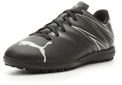 PUMA Attacanto Turf Trainings-Fußballschuhe für Kinder, unisex, Puma Schwarz-Silber Mist, 4.5 Big Kid