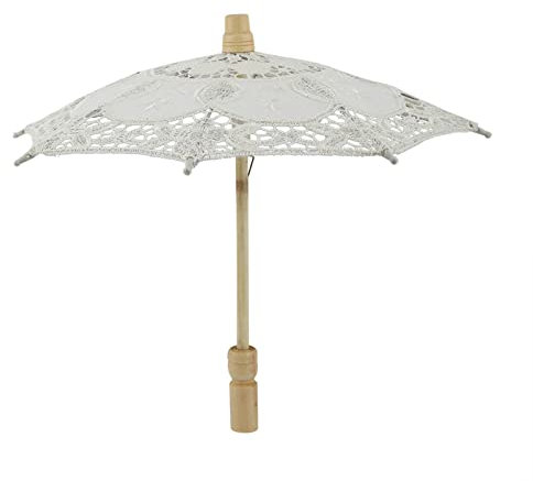 Spetsparaply Brudparaply Spets Bomullsbroderi Handgjort Parasoll Paraply För Bröllopsfester Utomhusfotografi(beige)