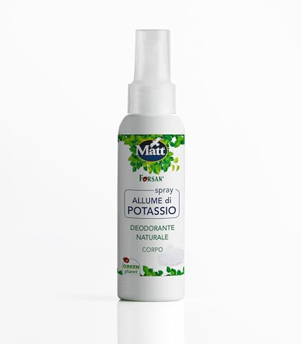 Matt, Kaliumalunspray, deodorant spray 100% naturligt och vegetabiliskt ursprung, minskar svettning och skyddar mot dålig lukt, parfymfri, förpackning 100% återvinningsbar, 125 ml