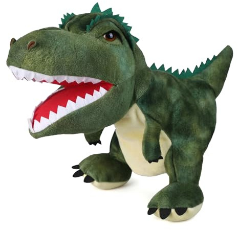 LOMTRATS Dinosauri Marionette a Mano per Bambini,Triceratopo e Tyrannosaurus Rex con Bocca Aperta,per Raccontare Storie,Insegnare,Regali di Compleanno