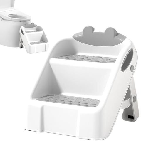 PP Tabourets Antidérapants Anti-basculement Escabeau pour Enfant pour Salle De Bain Marchepied Double pour Salle De Bain Tabouret 2 Marches pour enf-Ants Marche Pieds Enfant 2 Marches 30.5x32.5x32 Cm