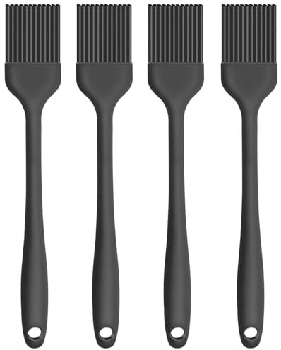 4 Stück Backpinsel 20,7 cm Silikonpinsel Küche Grillpinsel Basting Gebäckbürste Pinsel Backen Hitzebeständig silikon kochpinsel für Backen,Kochen,Grillen