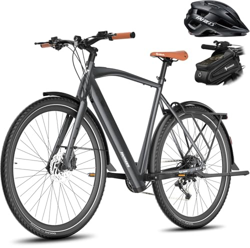 Fafrees 29 Electric Bike for Adults Lightweight Aluminum Frame City Commuting Ebike 36V10Ah Battery,Dual Disc-Brake,Range Max 100km,9-Speed Gear,150KG Capacity Ebike,with LED Display(Black,Frame Bag)