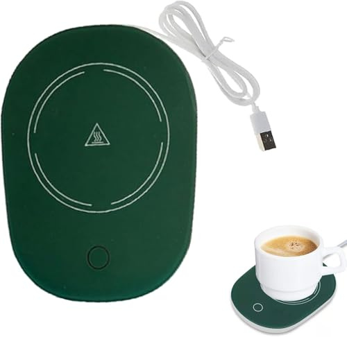Chauffe Tasse de Café, Chauffe-Tasses USB, Chauffe-Tasse Électrique, Réchauffeur de Café, Tasse Chauffante, Utilisé pour Le Thé, Le Café, Le Lait, Idéal pour la Saison Hivernale (Vert)