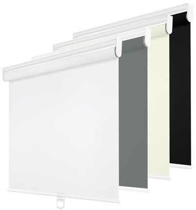Changshade Cordless Roller Shades Blackout Blinds for Indoor Windows,Pull Down Darkening Roller Shade with UV Protection and Thermal Window Shades for Home and Office(33 W x 72 H,White)